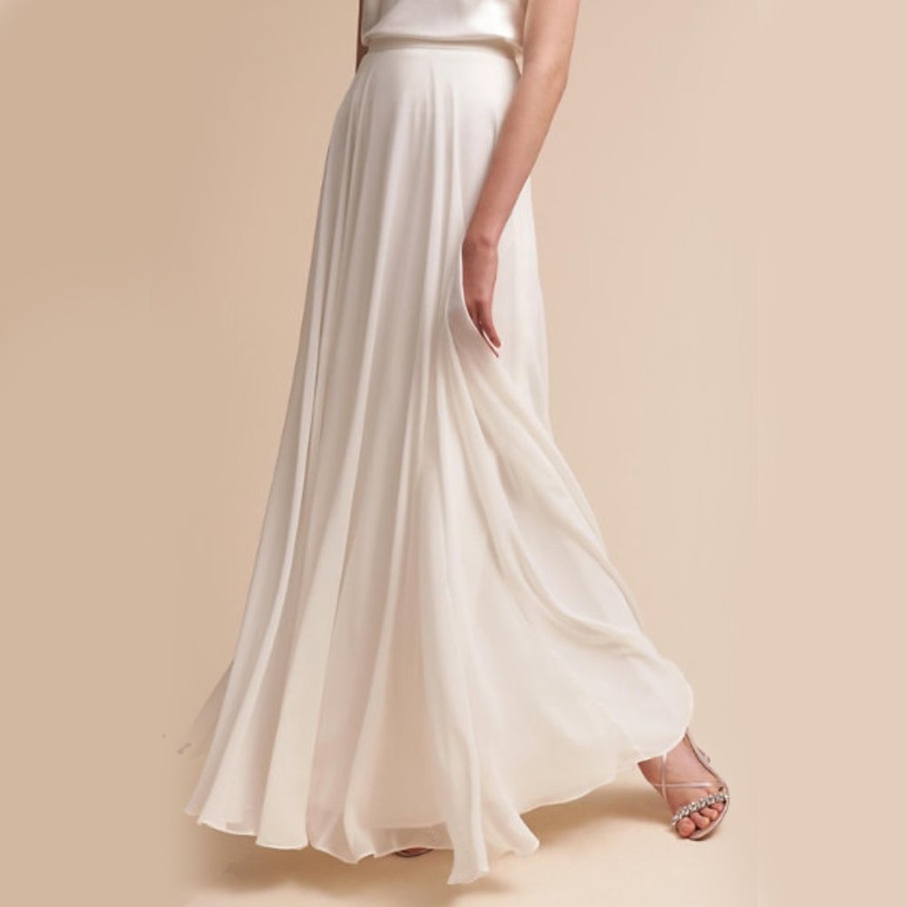 BHLDN Jenny yoo winter-white hampton skirt size 6
